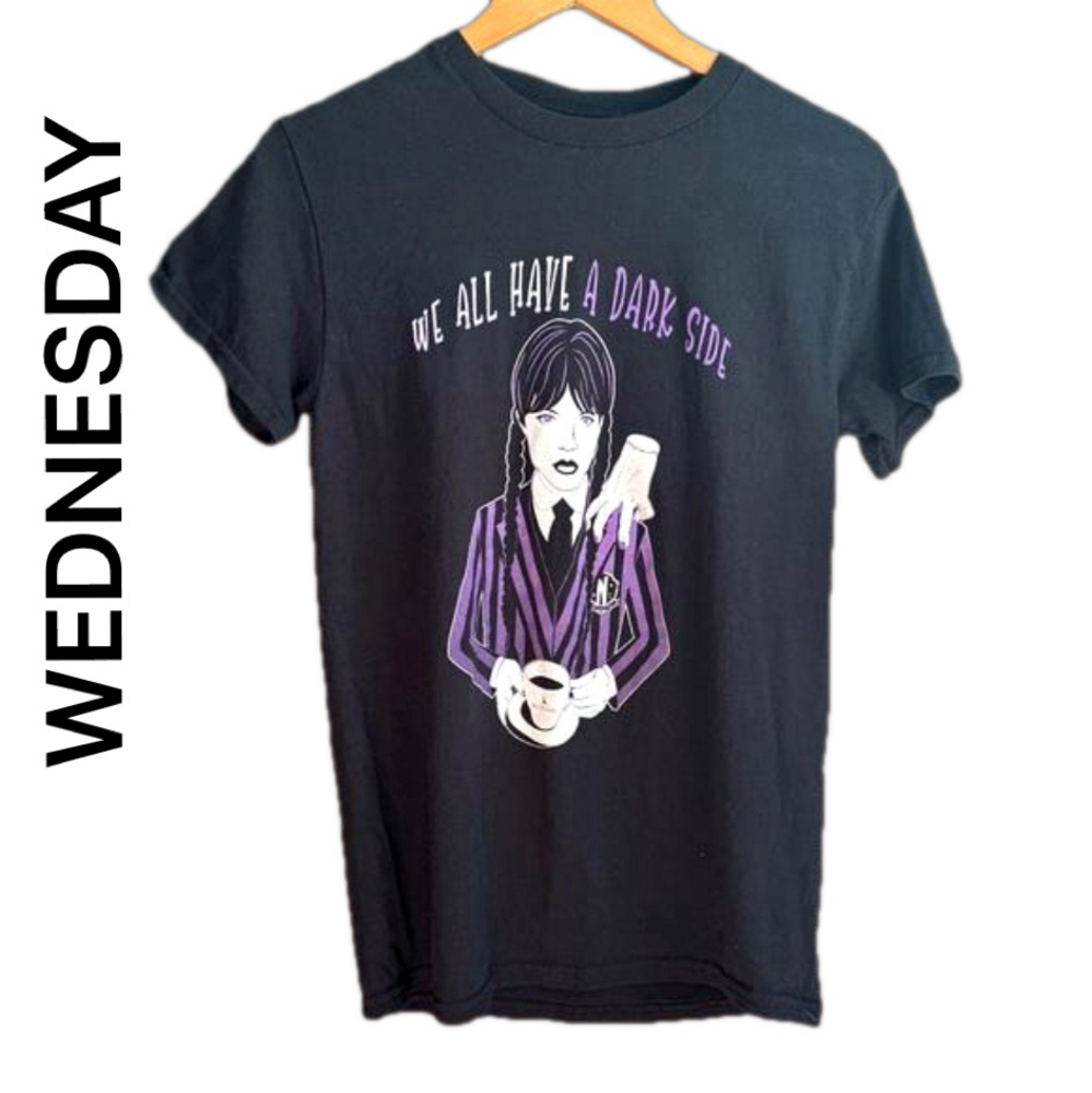 Mad Engine Addams Family Wednesday Black Shirt